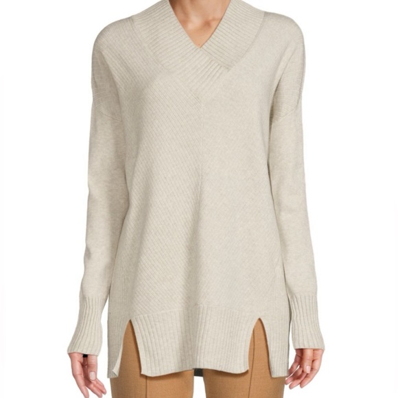 NEW Nordstrom Stitchdrop V-Neck Ribbed Trim Sweater, Size Large - Picture 5 of 5